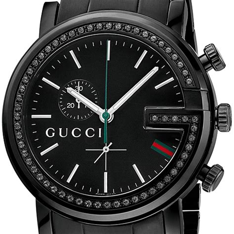 gucci mens watch with diamond bezel and di|gucci watch for men black.